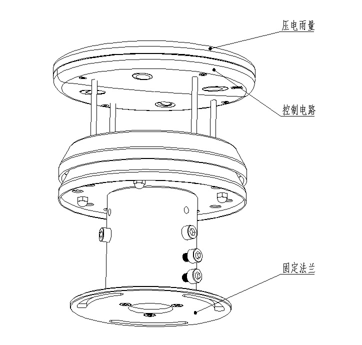 金属款压电雨量计产品结构图