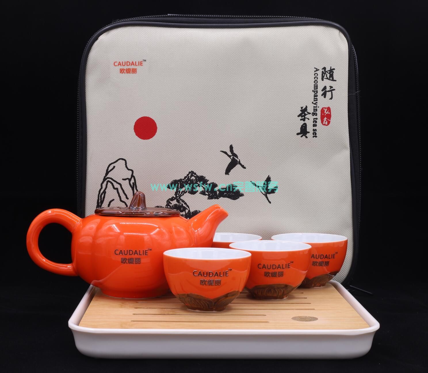 CAUDALIE欧缇丽茶具特许经营连锁加盟-功夫陶瓷茶具套六件套（现货）500元
